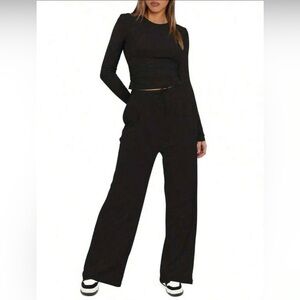 2 (black and Grey) size Large long sleeve lounge sets